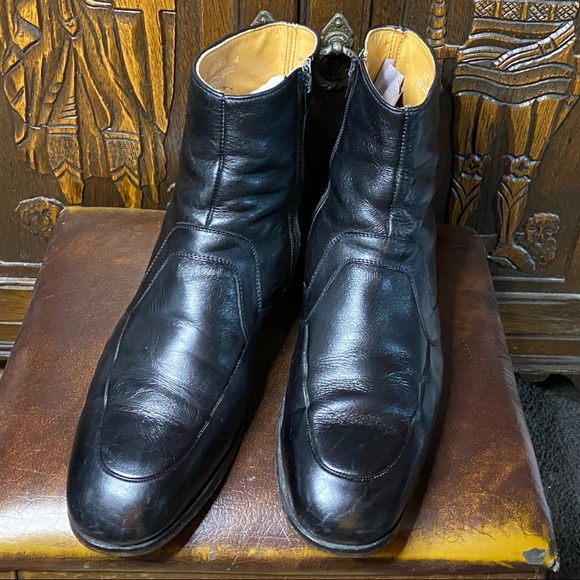 Vintage Beatle Boots Nunn Bush Black Mens 12 USA - Picture 3 of 6